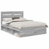 vidaXL Cadru de pat Gri Sonoma 150 x 200 cm Lemn de pin masiv