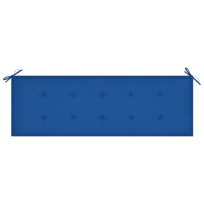 vidaXL Bancă Batavia cu pernă albastru regal, 150 cm, lemn masiv tec