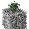 vidaXL Pat ridicat din gabion Argintiu 60 x 60 x 55 cm Oțel Galvanizat