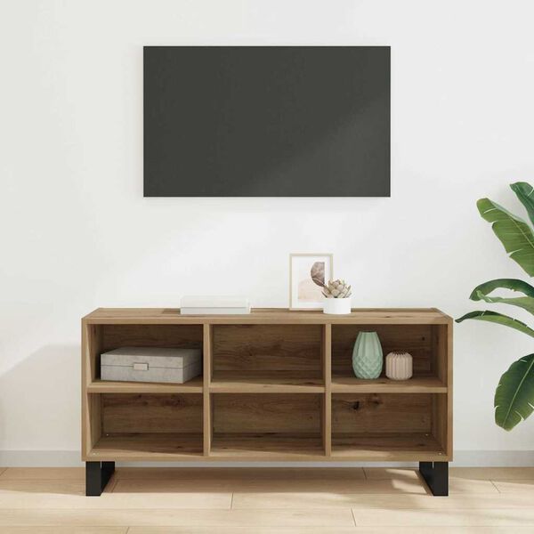 vidaXL Cabinet TV Stejar Artizanal 103,5 x 30 x 50 cm Lemn compozit