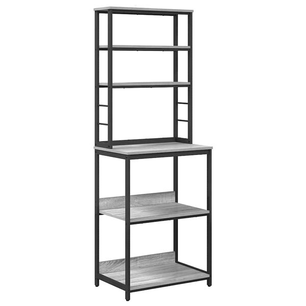 vidaXL Raft de bucătărie Gri Sonoma 60 x 40 x 168 cm Lemn compozit