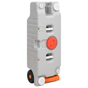 vidaXL Rezervor de apă cu roți pentru camping, gri, 75 L