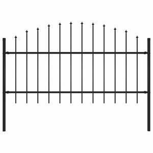 vidaXL Gard de grădină Woerden cu v&acirc;rf tip suliță din oțel 170x125 cm negru