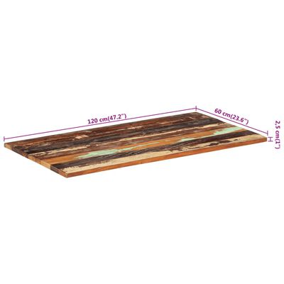 vidaXL Blat masă dreptunghiular 60x120cm, 25-27mm, lemn masiv reciclat