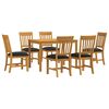 vidaXL Set de dining 7 buc. Negru Lemn de stejar masiv