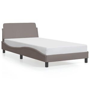 vidaXL Cadru de pat, Dover, gri taupe, 100x200 cm, textil