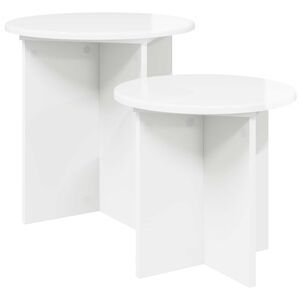 vidaXL Set măsuțe laterale 2 pcs Alb foarte lucios Lemn prelucrat