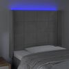 vidaXL Tăblie de pat cu LED, gri deschis, 93x16x118/128 cm, catifea