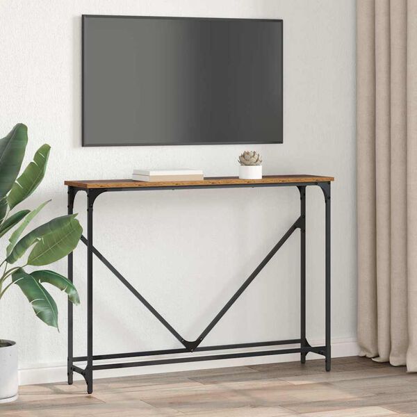 vidaXL Masă de consolă Lemn Vechi 102 x 23 x 75 cm Lemn compozit