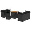 vidaXL Set de canapele pentru grădină 8 buc. Negru poliratan