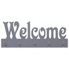 vidaXL Cuier de perete WELCOME, gri, 74 x 29,5 cm