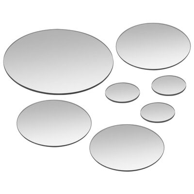 vidaXL Set oglindă de perete, 7 piese, sticlă, rotundă