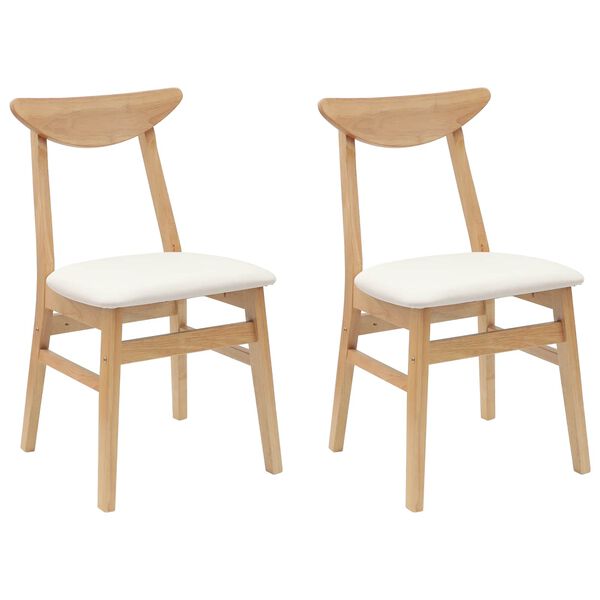 vidaXL Scaune de dining 2 pcs natural 42 x 47.5 x 81 cm