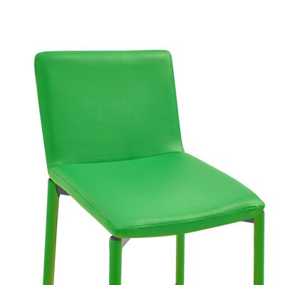 vidaXL Set mobilier de bar, 5 piese, verde, piele ecologică