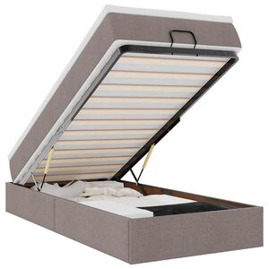 vidaXL Cadru de pat otoman cu saltea Taupe 100x200cm Material