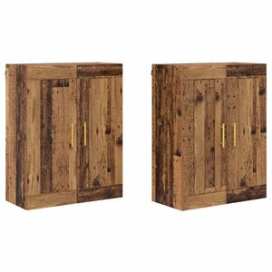 vidaXL Cabinet suspendat Pe perete 2 pcs Lemn vechi 69,5 x 34 x 90 cm