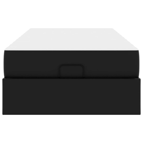 vidaXL Cadru de pat cu saltea cu saltea 2 pcs Negru PVC