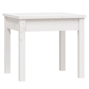 vidaXL Bancă de grădină, alb, 50x44x45 cm, lemn masiv de pin