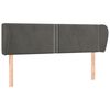 vidaXL Tăblie de pat cu aripioare gri &icirc;nchis 147x23x78/88 cm catifea