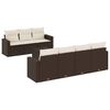 vidaXL Set canapele de grădină cu perne, 8 piese, maro, poliratan