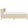 vidaXL Pat cu arcuri cu saltea cu headboard Crem 140 x 190 cm țesătură