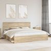 vidaXL Cadru de pat cu headboard Sonoma 200 x 200 cm Lemn de pin masiv