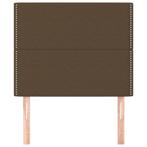 vidaXL Tăblie de pat maro &icirc;nchis 80x5x118/128 cm, material textil