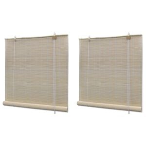 vidaXL Jaluzele din bambus natural tip rulou, 2 buc., 120 x 160 cm