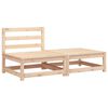 vidaXL Canapea de grădină fără brațe cu taburet, lemn masiv de pin