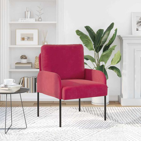 vidaXL Canapele cu pernă 55cm Roșu Vin placaj