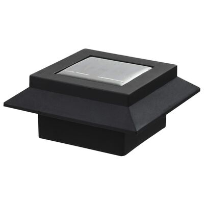 vidaXL Lămpi solare de exterior, 12 buc., negru, 12 cm, pătrat, LED