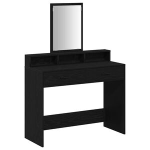 vidaXL Masă de Machiaj Stejar Negru 100 x 41 x 140 cm Lemn prelucrat
