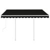 vidaXL Copertină retractabilă automat cu st&acirc;lpi, antracit, 3x2,5 m