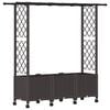 vidaXL Pat Ridicat cu Trellis și Acoperiș Maro 162,5 x 40 x 142 cm PP