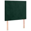 vidaXL Tăblie de pat cu LED, verde &icirc;nchis, 90x5x118/128 cm, catifea