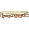 vidaXL Set de canapele de exterior cu pernă 8 pcs Natural și Crem