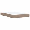 vidaXL Pat box spring cu saltea, cappuccino, 120x190cm piele ecologică