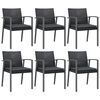 vidaXL Scaune de grădină cu perne 6 buc. negru 56,5x57x83 cm poliratan