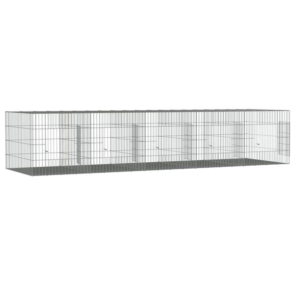 vidaXL Cușcă pentru iepuri, 5 panouri, 217x79x54 cm, fier galvanizat