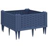 vidaXL Jardinieră de grădină cu țăruși, albastru gri, 42,5x42,5x28,5 cm, PP