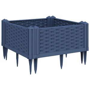 vidaXL Jardinieră de grădină cu țăruși, albastru gri, 42,5x42,5x28,5 cm, PP