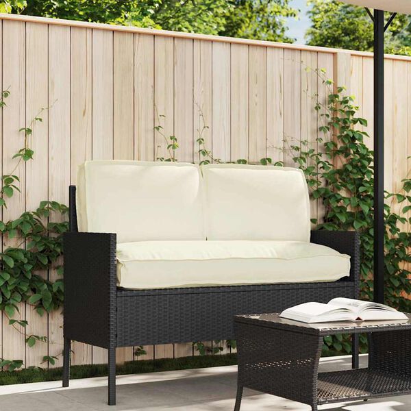 vidaXL Set de perne pentru palet cu pernă 3 pcs Crem 120 x 60 x 12 cm