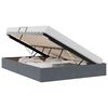 vidaXL Pat cu storage cu headboard Gri &icirc;nchis 135 x 190 cm Catifea
