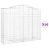 vidaXL Coșuri gabion arcuite 14 buc 200x50x160/180 cm, fier galvanizat