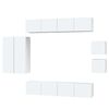 vidaXL Set dulap TV, 8 piese, alb, lemn prelucrat