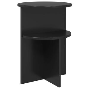 vidaXL Masă laterală Stejar Negru &Oslash; 39,5 x 55 cm Lemn prelucrat