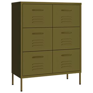 vidaXL Dulap cu sertare, verde măsliniu, 80x35x101,5 cm, oțel
