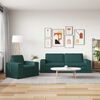 vidaXL Set de canapea 2 pcs Verde &icirc;nchis 182 x 80 x 82 cm țesătură