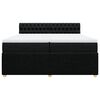 vidaXL Pat box spring cu saltea, negru, 200x200 cm, textil