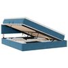 vidaXL Pat cu storage Albastru &icirc;nchis 160 x 200 cm Catifea